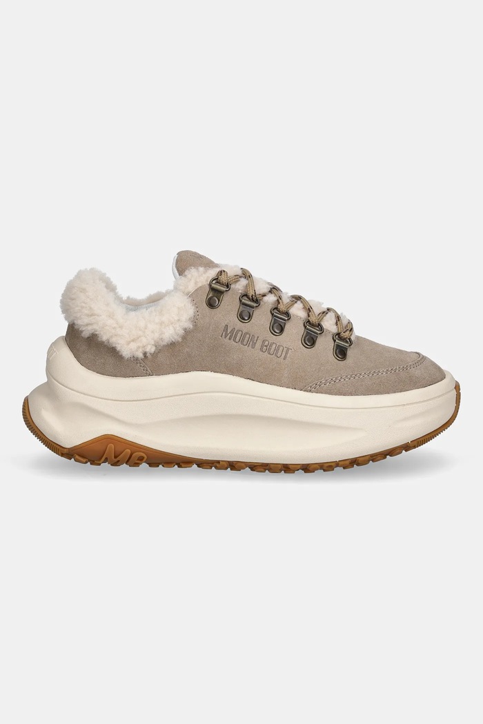 Moon Boot sneakers in camoscio MB MOON247 CITY SHEARLING 80D2490040.L003 beige AW25