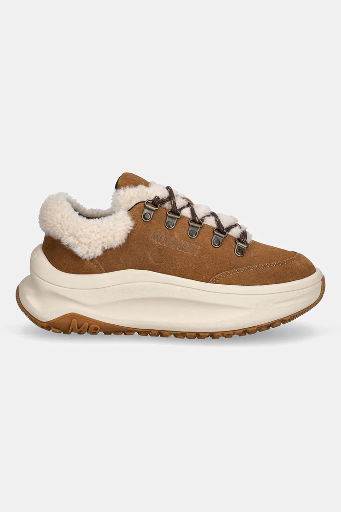 Σουέτ sneakers Moon Boot MB MOON247 CITY SHEARLING 80D2490040.M008 καφέ AW25