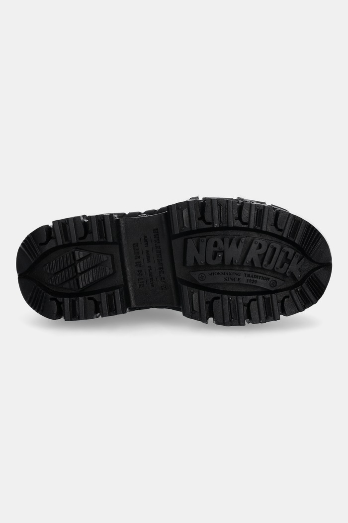 Usnjeni nizki škornji New Rock ITALI NEGRO GRUESO, TANK CASCO NEGRO TORNILLOS M.OVERZTANK001.C1 črna