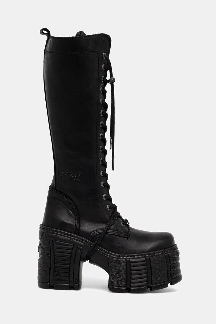 Kožené kozačky New Rock CRUST NEGRO, TOWER MAX M.TM002.C2 černá AW25