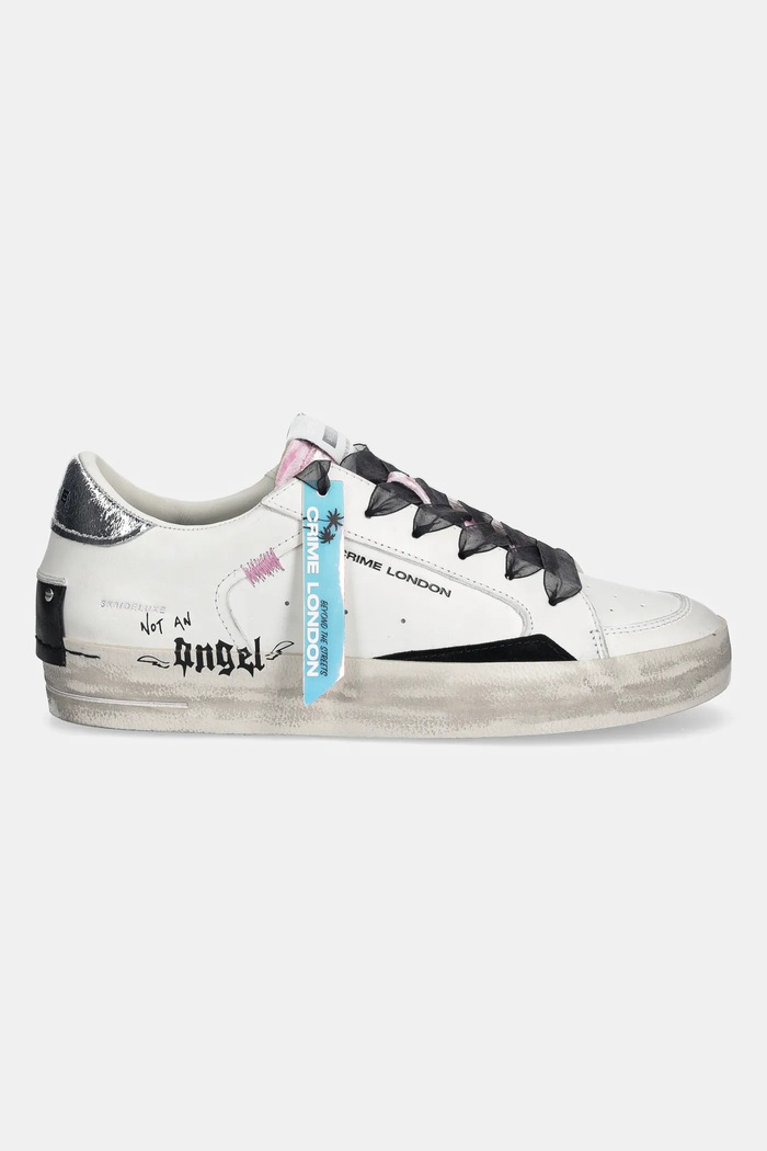 Δερμάτινα sneakers Crime London SK8 DELUXE 25102AA8.10 λευκό SS26