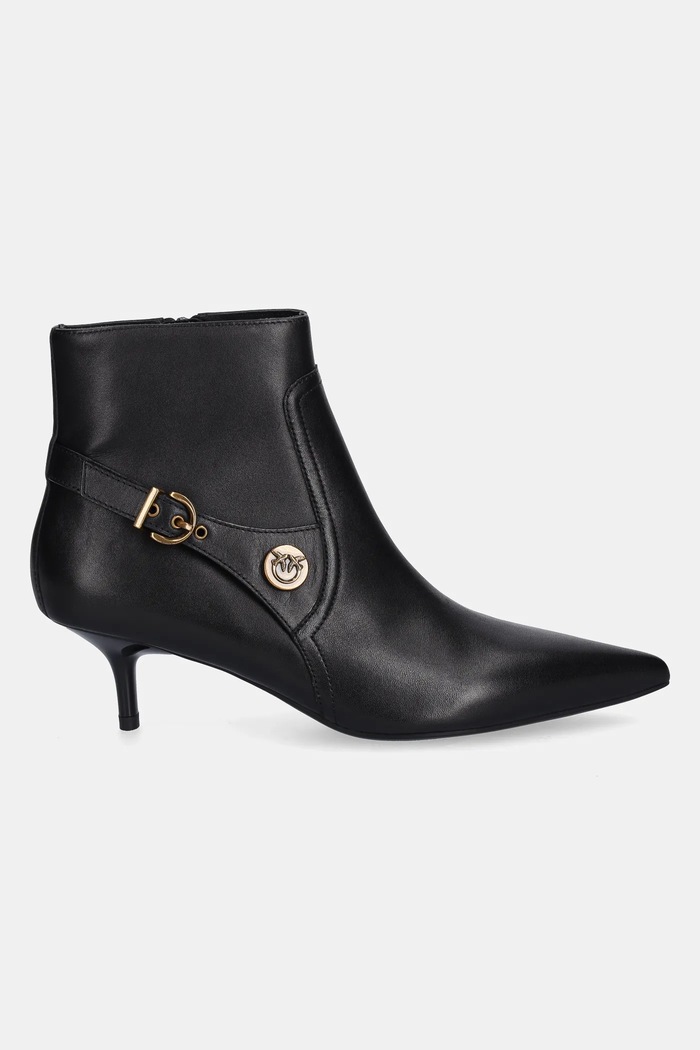 Pinko botki skórzane Gloria 14 SD0367.P087.Z99 czarny AW25