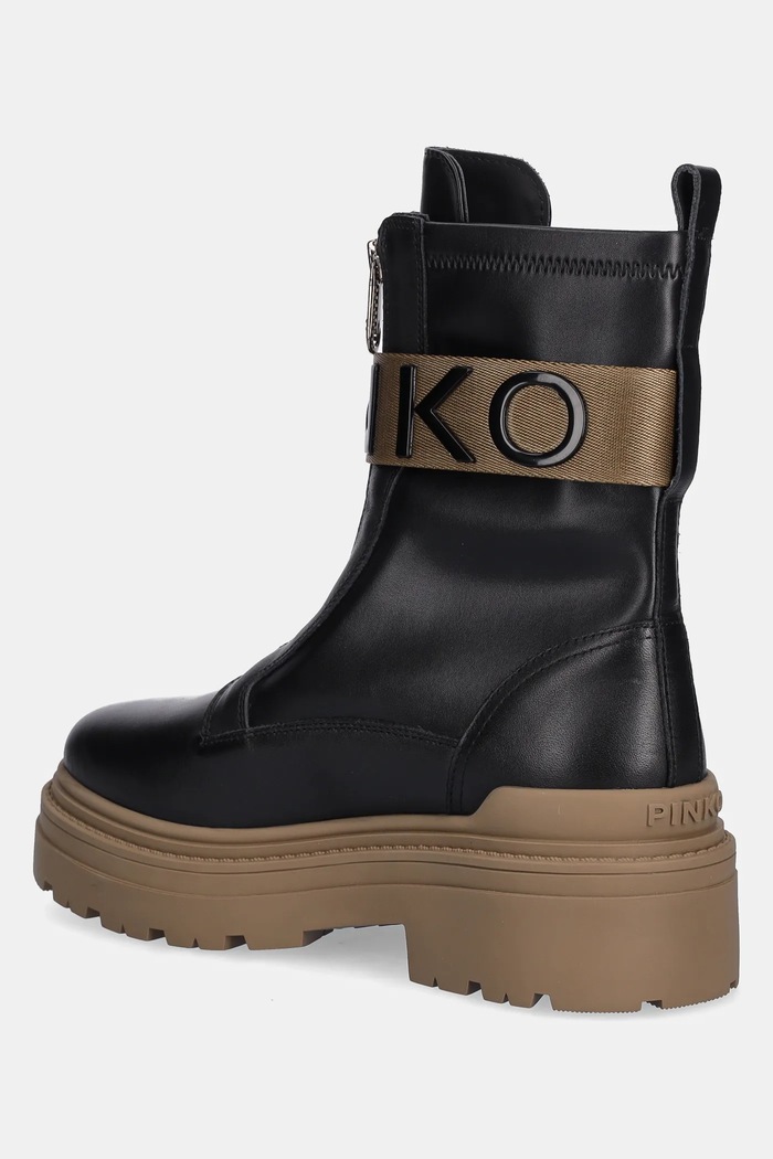 Încălțăminte Pinko Cizme de piele Mia 13 SD0219.P061.Z99 negru