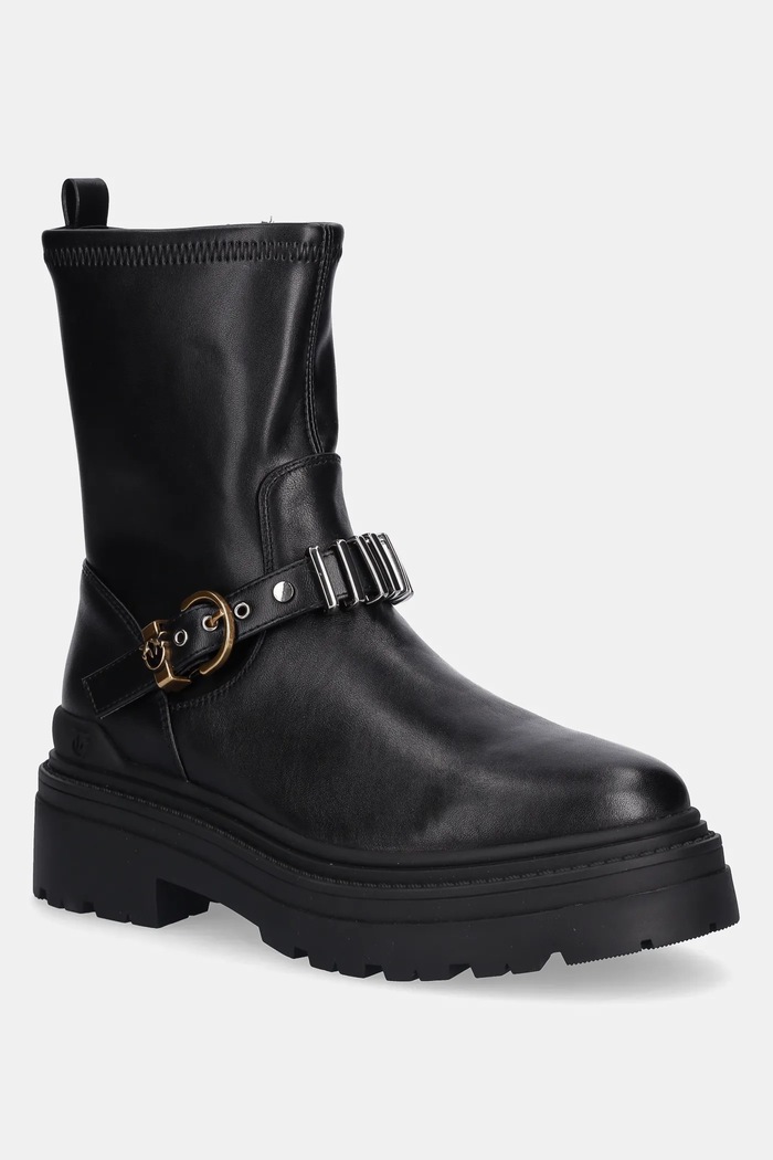 Pinko workery skórzane Mia 27 płaski czarny SD0447.P061.Z99