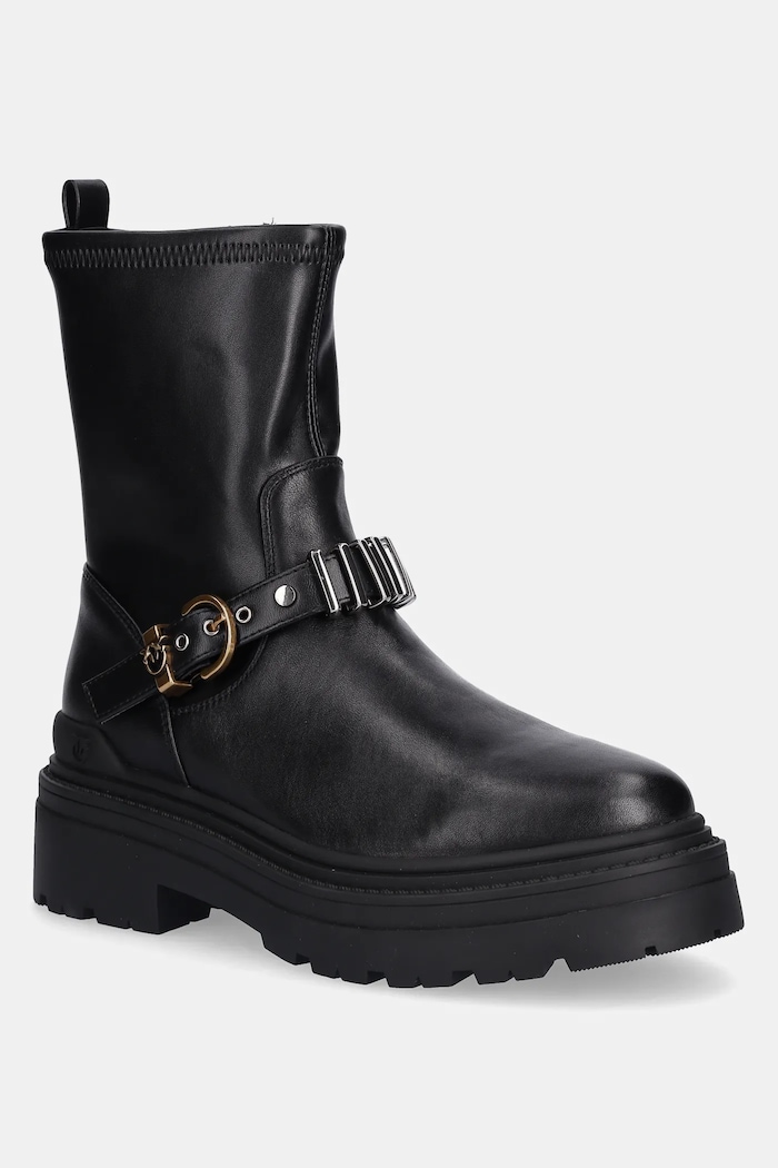 Pinko workery skórzane Mia 27 płaski czarny SD0447.P061.Z99
