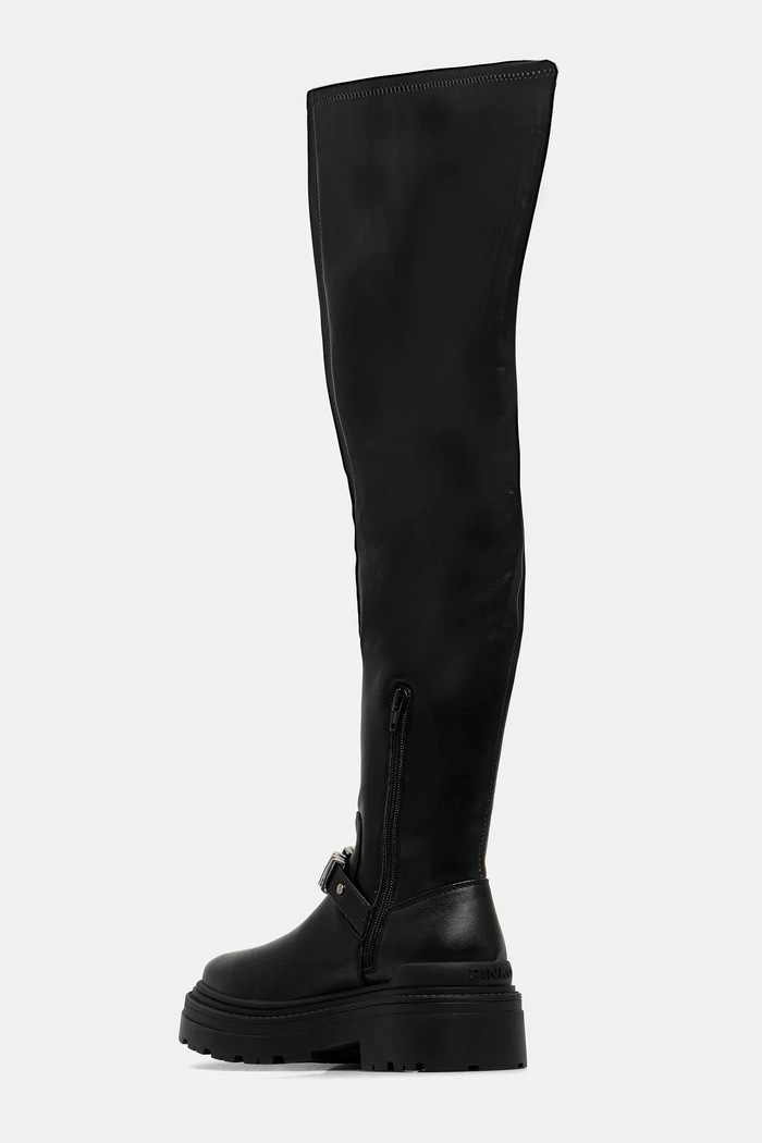 Încălțăminte Pinko ghete de piele Mia 26 SD0445.E028.Z99 negru