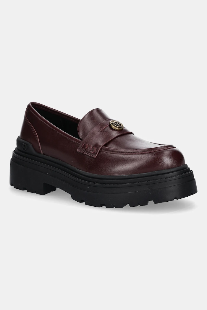 Pinko mokasyny Mia 24 imitacja skóry licowej bordowy SD0403.P001.P61