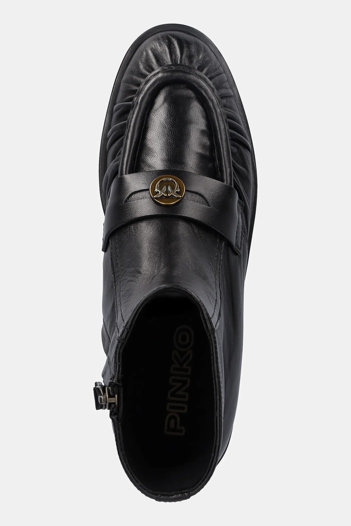 Pinko botki skórzane Nora 03 czarny SD0437.P003.Z99