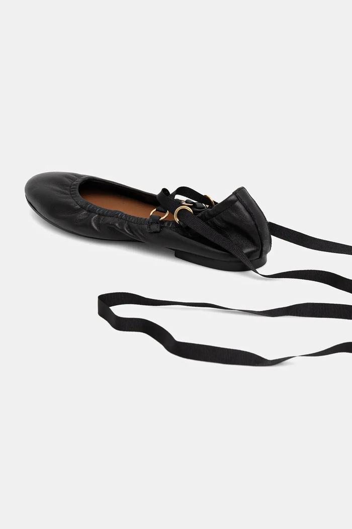Încălțăminte Jonak balerini de piele DESIREUSE CUIR 3800271 negru