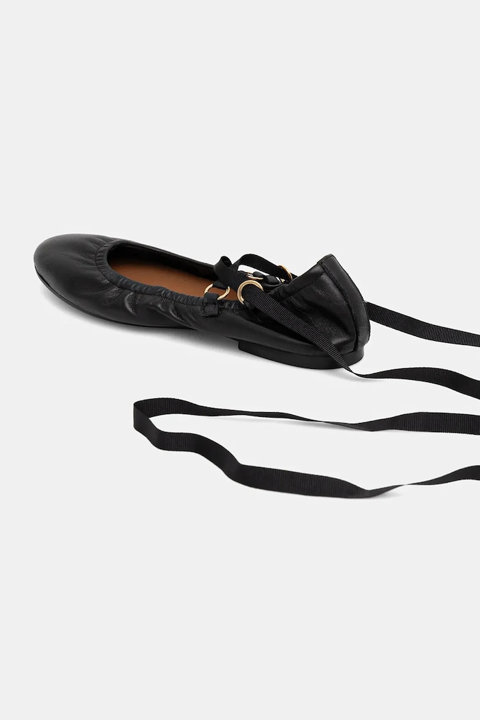 Încălțăminte Jonak balerini de piele DESIREUSE CUIR 3800271 negru