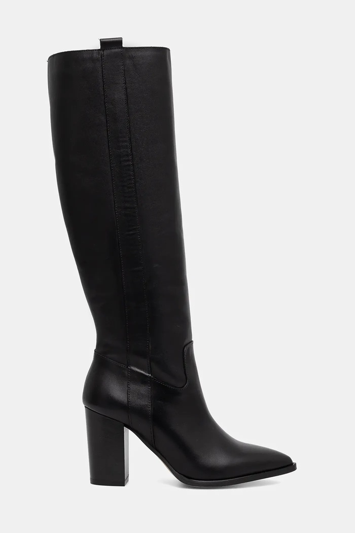 Jonak kozaki skórzane PECHE CUIR 3700034 czarny AW25