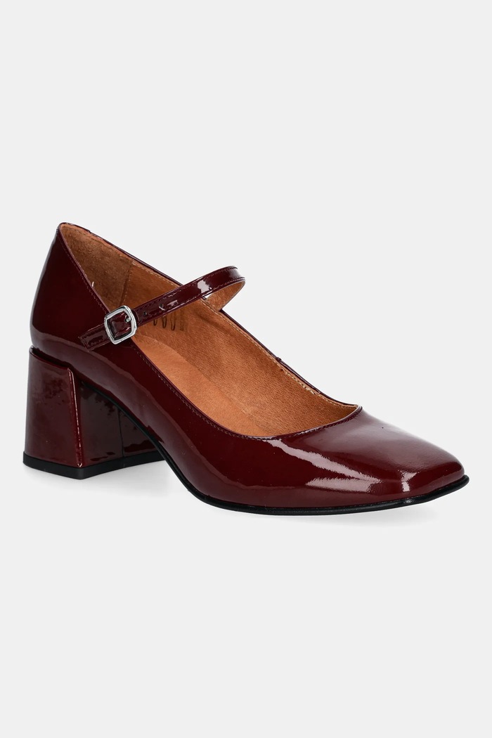 Jonak czółenka skórzane ALIENOR VERNIS 5-8 cm bordowy 6001484