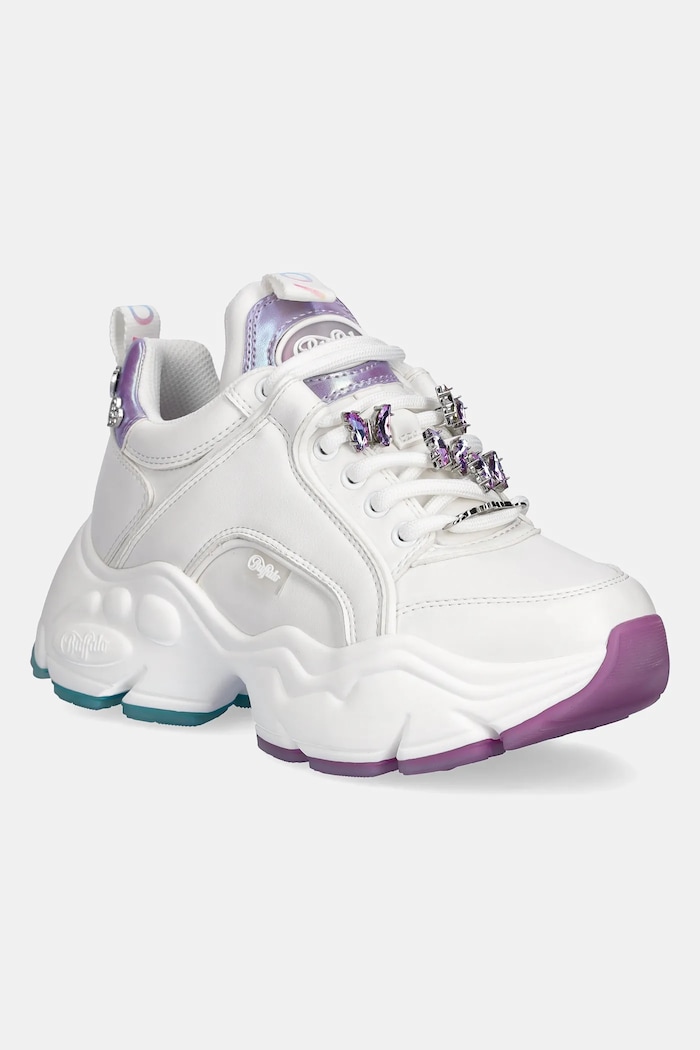 Buffalo sneakers Binary Ice 4.0 sintetic alb 1636476.WHT