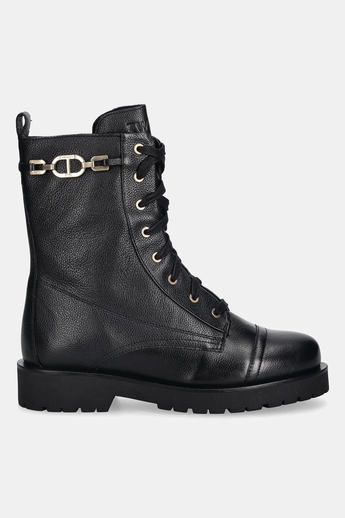 Δερμάτινα workers Twinset 252TCP150.00006 μαύρο AW25