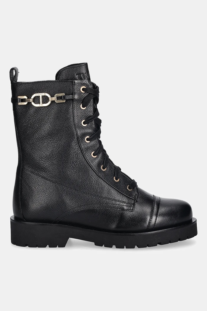 Δερμάτινα workers Twinset 252TCP150.00006 μαύρο AW25