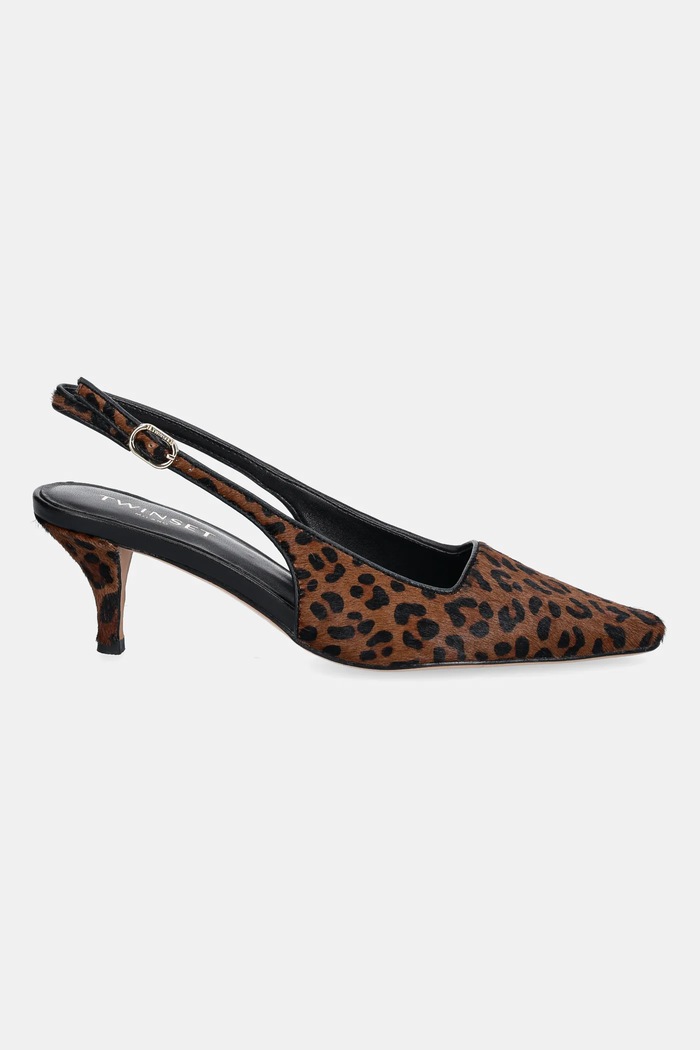 Twinset velúr magassarkú cipő 252TCP220.12618 barna AW25