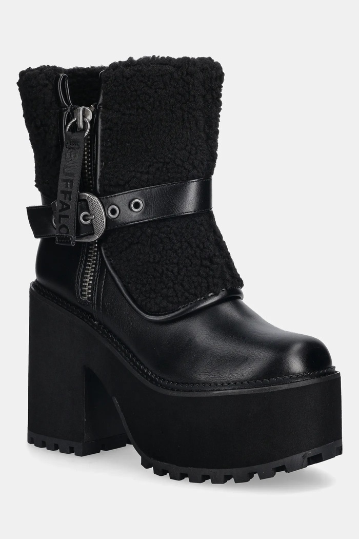 Buffalo botine Killah Fold Boot Warm peste 8 cm negru 1220081