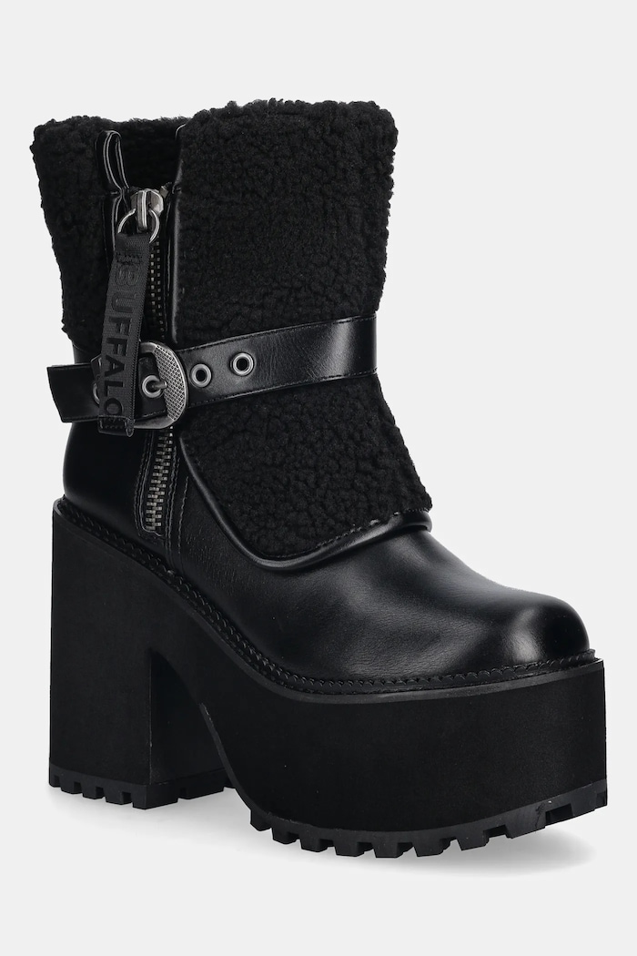 Buffalo botine Killah Fold Boot Warm peste 8 cm negru 1220081