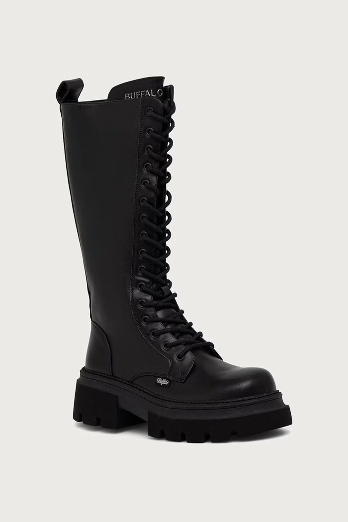 Buffalo Μπότες Γυναικείες Mave Lace Up Hi μαύρο 1622617