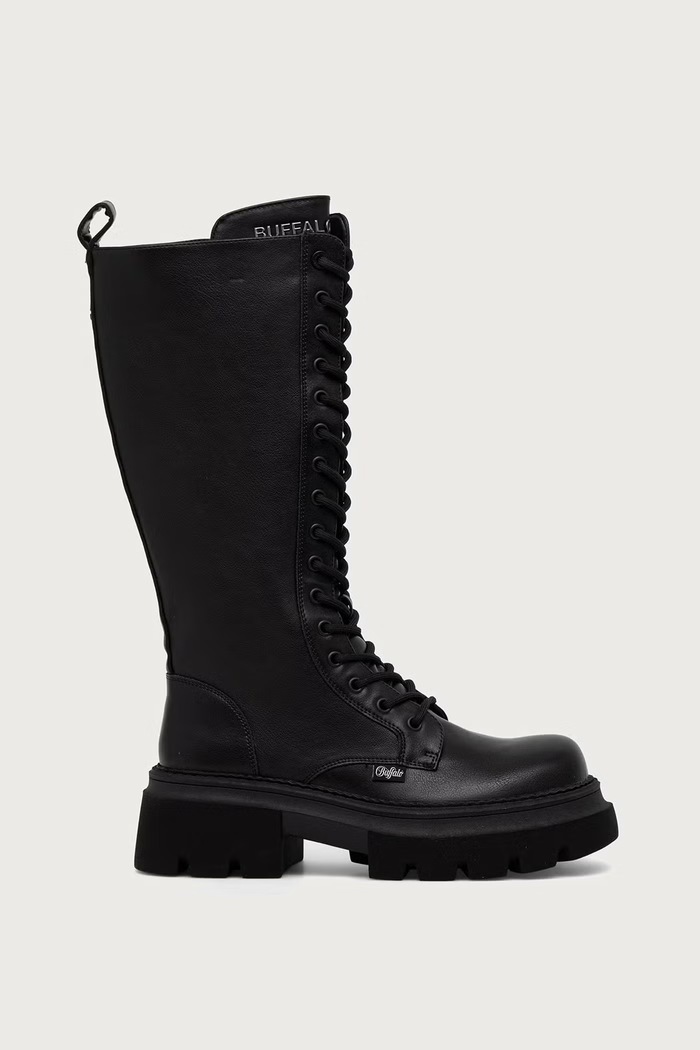 Buffalo Μπότες Γυναικείες Mave Lace Up Hi 1622617 μαύρο AW25