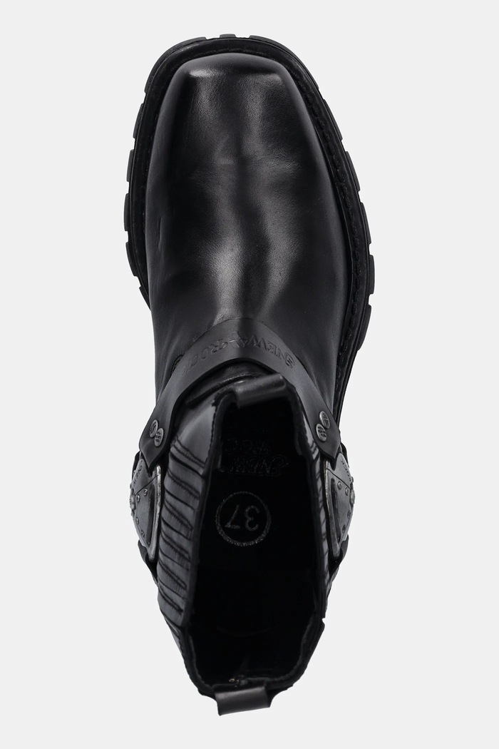 New Rock ghete chelsea de piele Itali Negro, Motorcycle Negro negru M.7605.S1