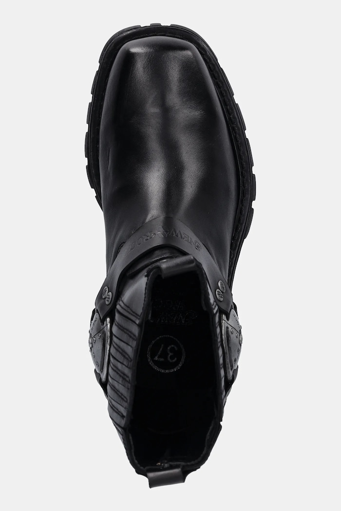 New Rock ghete chelsea de piele Itali Negro, Motorcycle Negro negru M.7605.S1