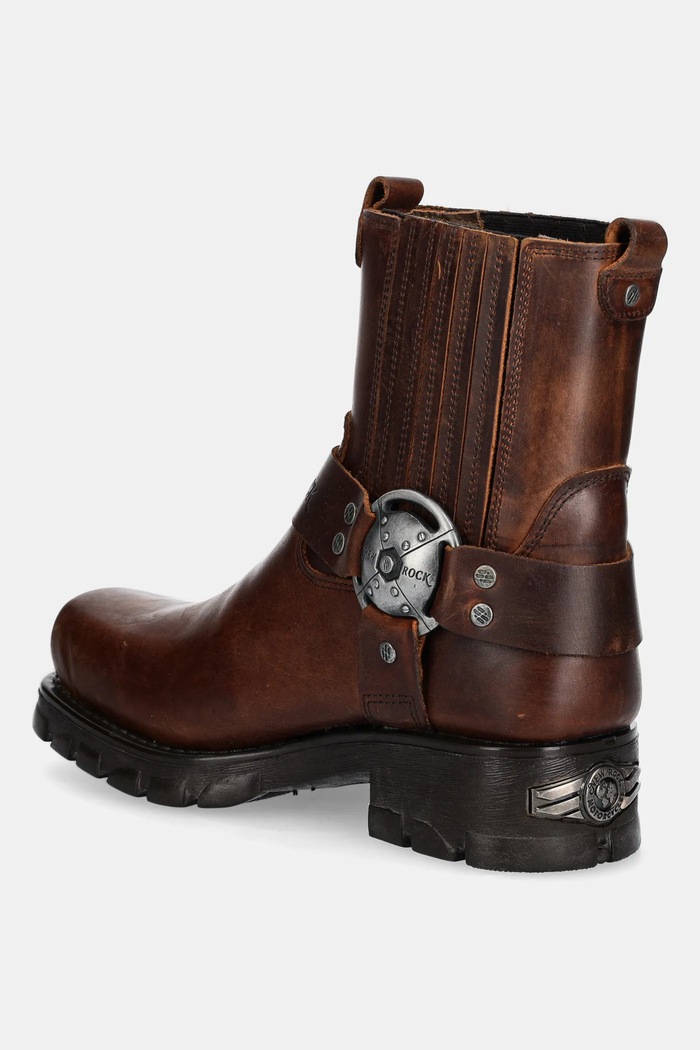 Obuv Kožené topánky chelsea New Rock Alaska Cuero, Motorcycle Marron M.7605.S20 hnedá