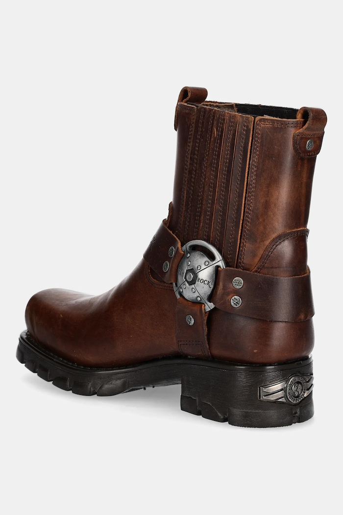 Obuv Kožené topánky chelsea New Rock Alaska Cuero, Motorcycle Marron M.7605.S20 hnedá