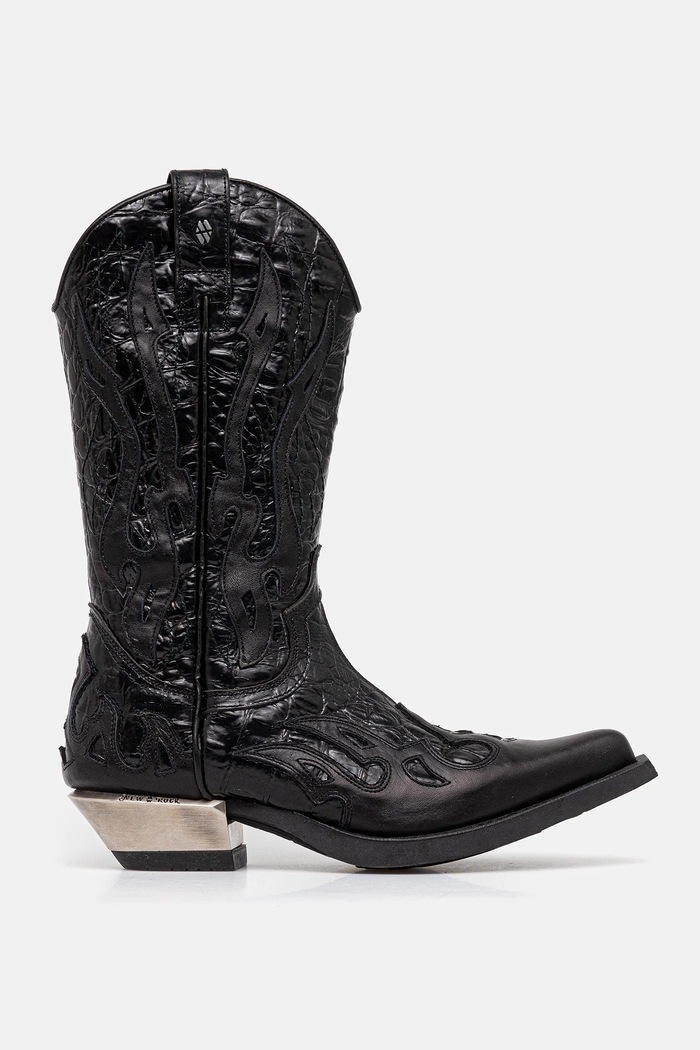 Westernové kožené boty New Rock Nomada Y Firence Negro, West Negro-Acero T.Acero M.7921.S1 černá AW25