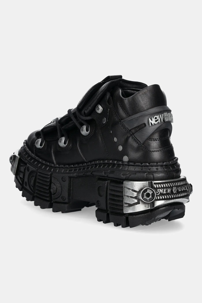Παπούτσια Δερμάτινα sneakers New Rock Crust Negro, Tank Casco Negro Power M.WALL106.S10 μαύρο