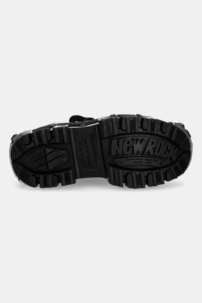 Δερμάτινα sneakers New Rock Crust Negro, Tank Casco Negro Power M.WALL106.S10 μαύρο