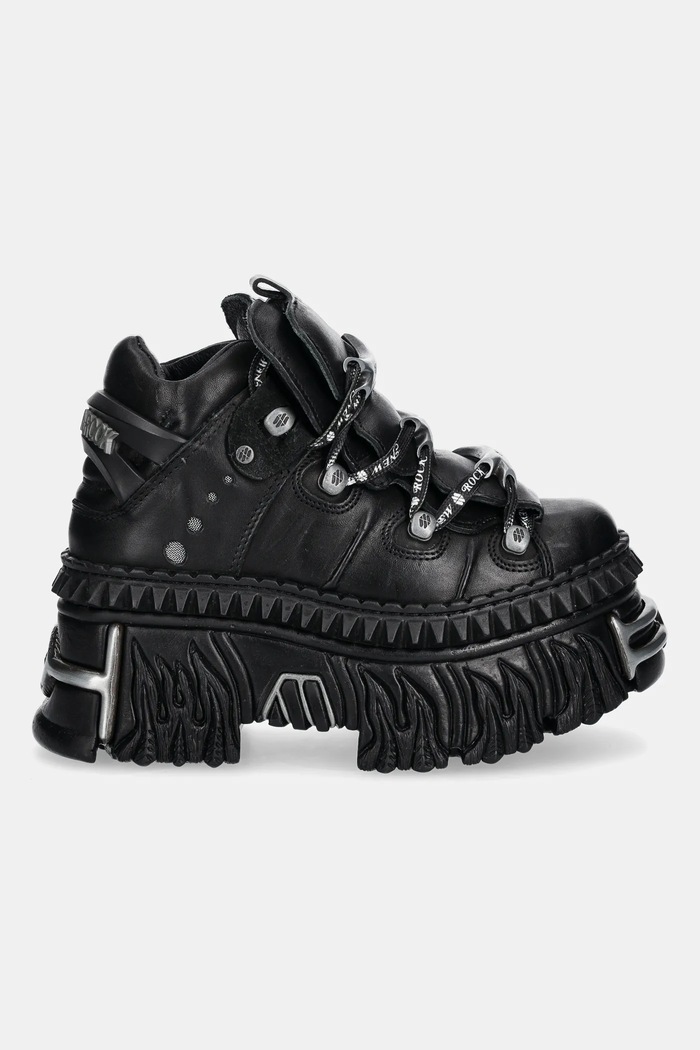Δερμάτινα sneakers New Rock M.WALL106.S30 μαύρο AW25