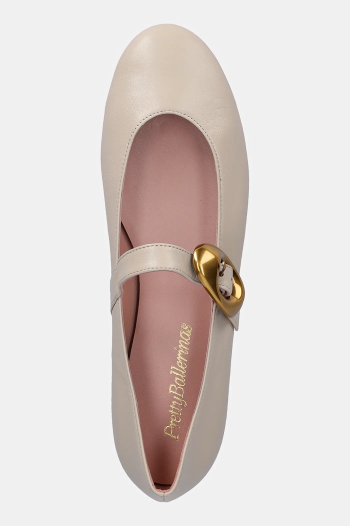 Usnjene balerinke Pretty Ballerinas Nicole bež 52563.002.9101