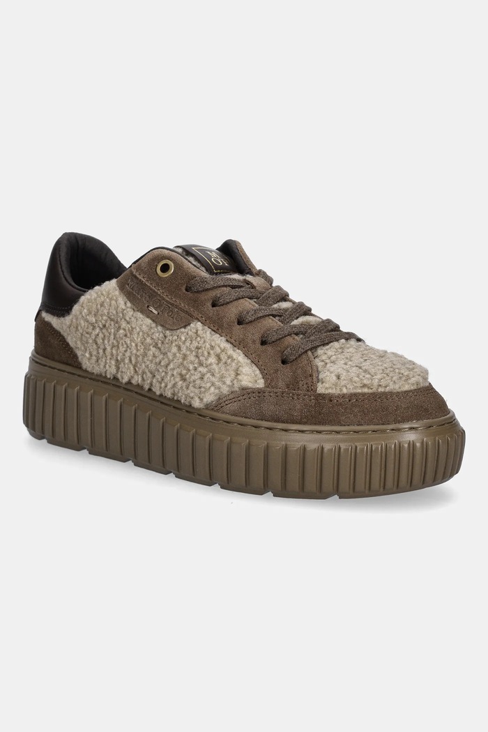 Marc O'Polo sneakersy Svenja tekstylny brązowy 50819043502300