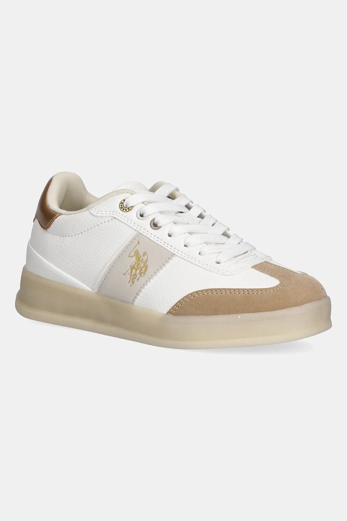 U.S. Polo Assn. sneakers CAMPYW004 imitatie de piele intoarsa alb CAMPYW004W.EYH1