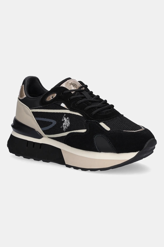 Tenisky U.S. Polo Assn. VICKY001 semišová kůže černá VICKY001W.ETS1