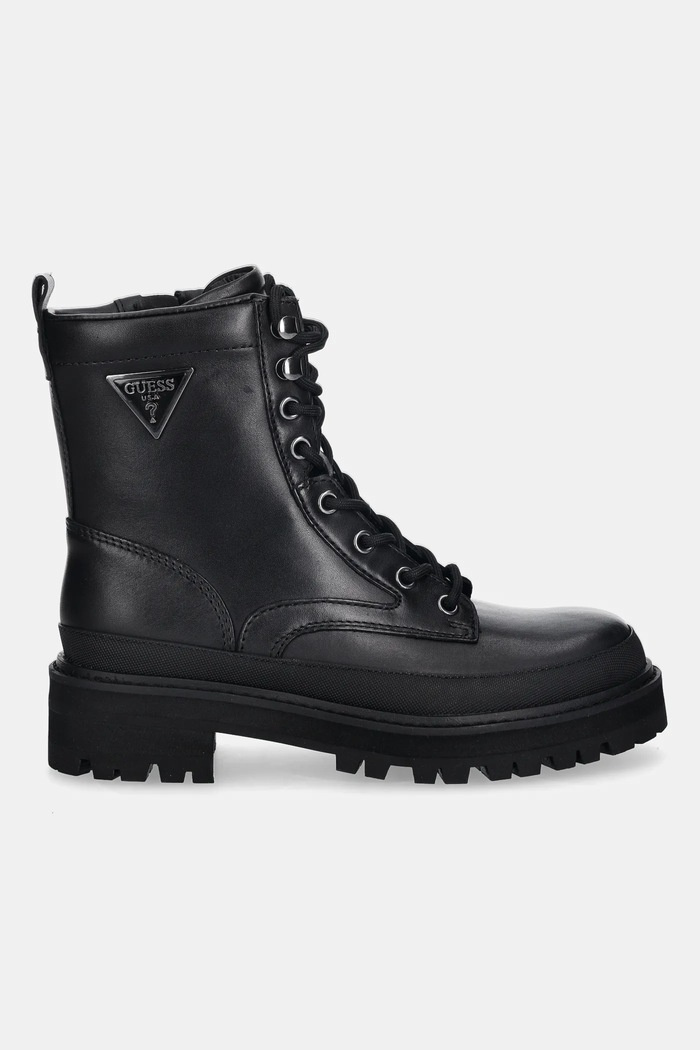 Kožené workery Guess BADA2 FLFB2D.LEA10.BLACK čierna AW25