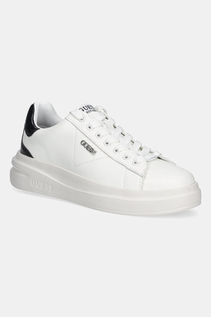 Kožené tenisky Guess ELBINA10 imitácia kože biela FLFE10.PEL12.WHIBL
