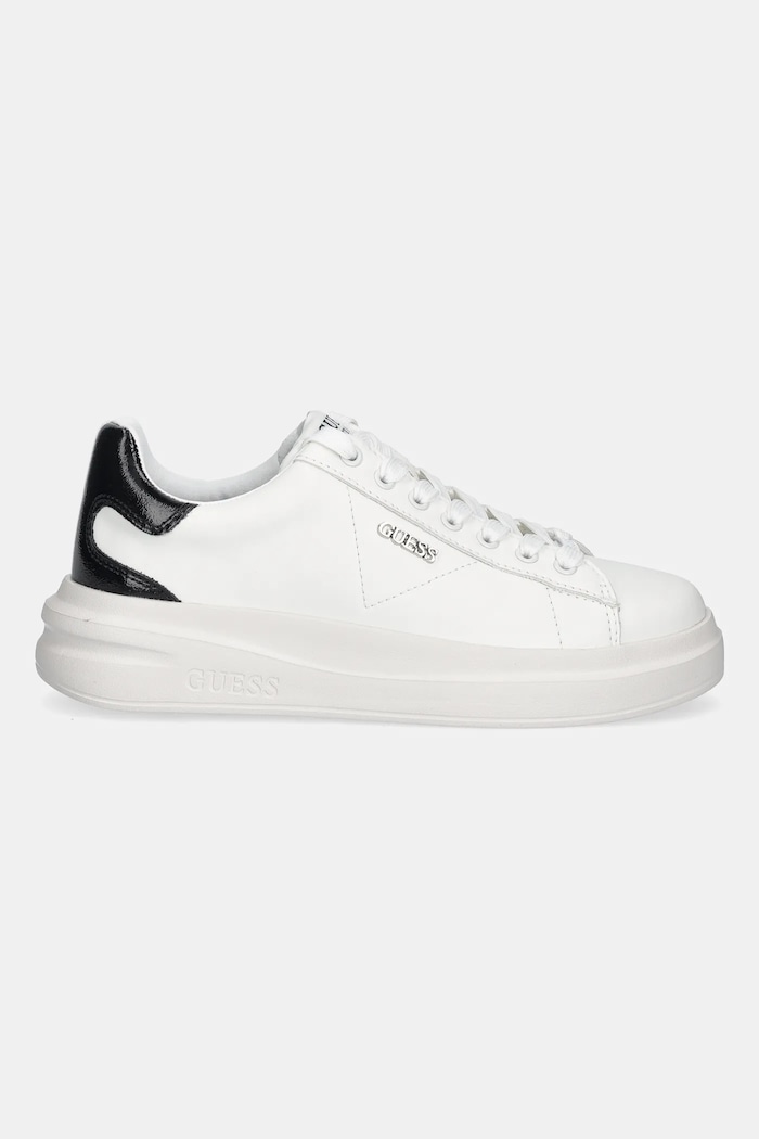 Kožené tenisky Guess ELBINA10 FLFE10.PEL12.WHIBL biela AW25