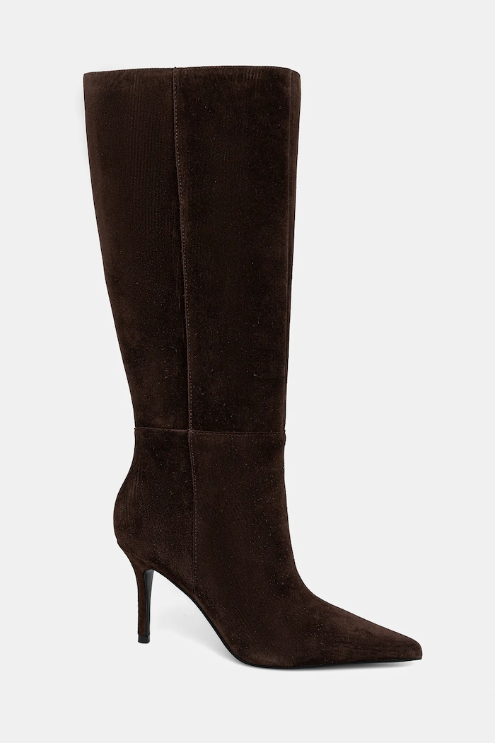 Guess csizma velúrból GRESSA FLFGRS.SUE11.BROWN barna AW25