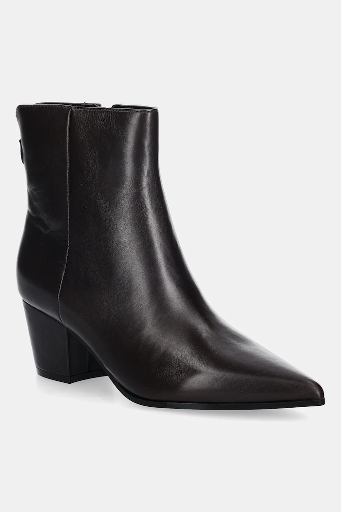 Kožené členkové topánky Guess HALISA usňová koža hnedá FLFHAL.LEA10.BROWN