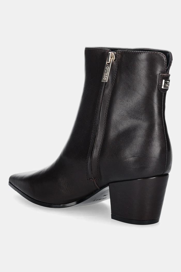 Obuv Kožené členkové topánky Guess HALISA FLFHAL.LEA10.BROWN hnedá