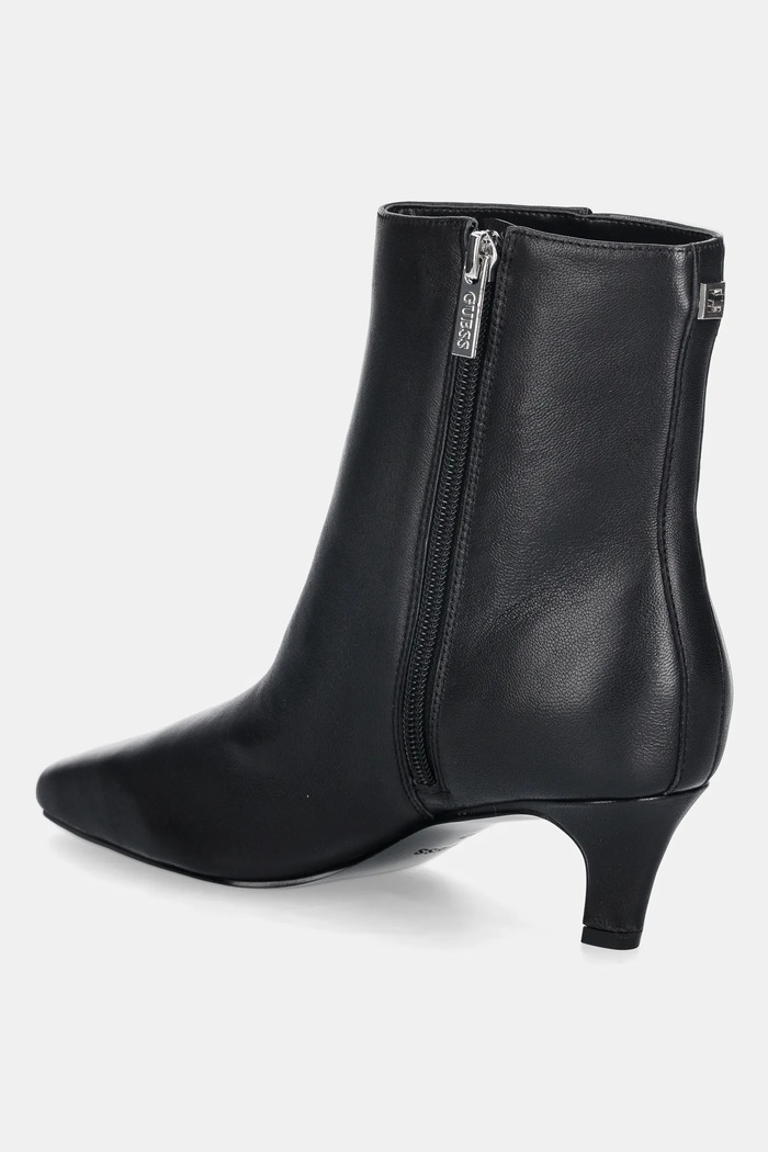 Obuwie Guess botki skórzane IDREENA FLFIRN.LEA10.BLACK czarny
