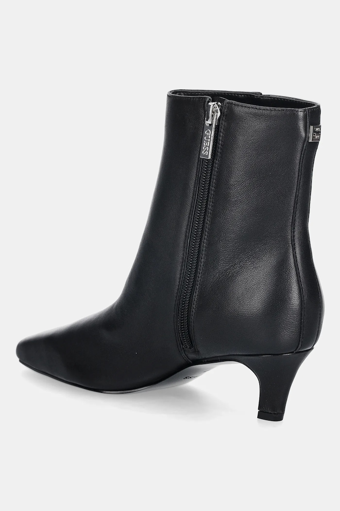 Obuwie Guess botki skórzane IDREENA FLFIRN.LEA10.BLACK czarny