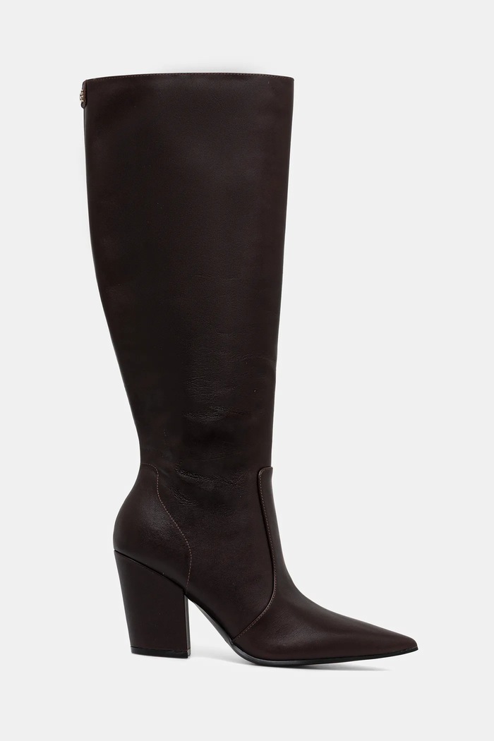 Guess kozaki skórzane NARIEL FLFNRL.LEA11.BROWN brązowy NC25