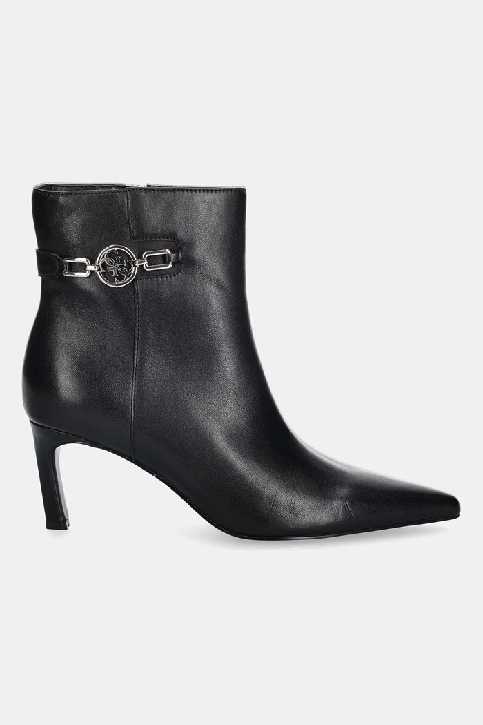 Kožené členkové topánky Guess PAISLIE FLFPAI.LEA10.BLACK čierna AW25