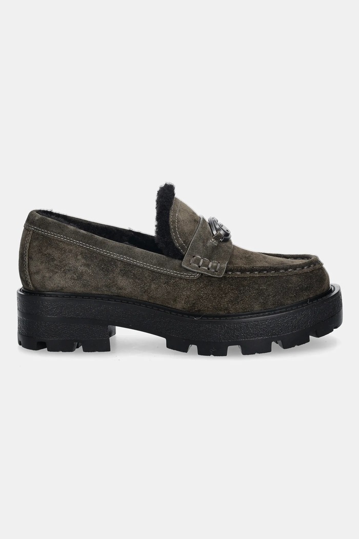 Semišové mokasíny Guess YANIKAY FLFYKY.SUE14.GREEN zelená AW25