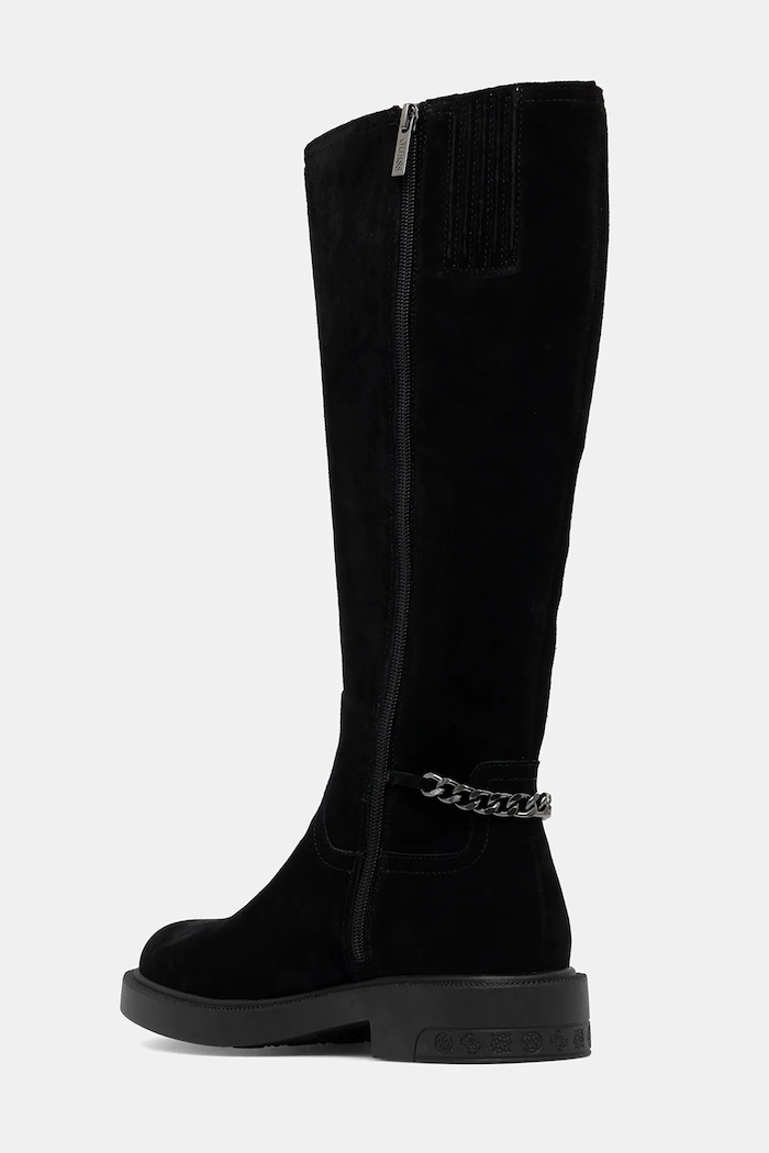 Obuwie Guess kozaki zamszowe FYONAL2 FLFYN2.LEA11.BLACK czarny