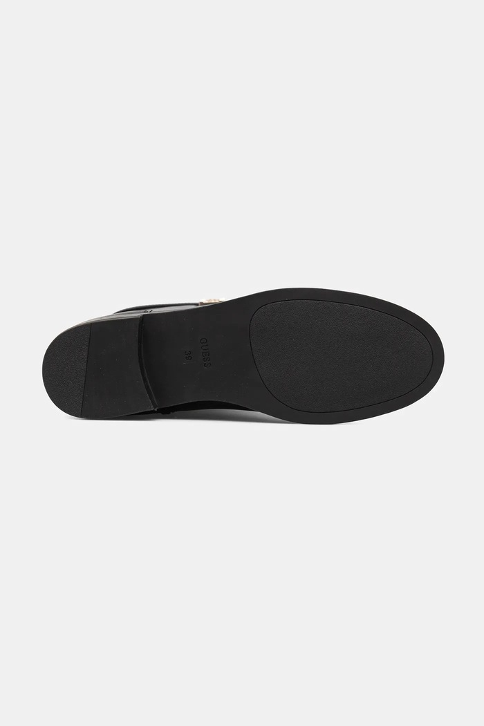 Kožené čižmy Guess ZORO FLFZOR.LEA11.BLACK čierna