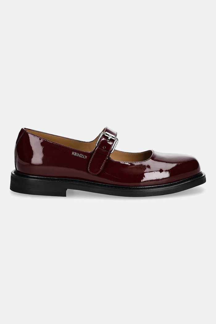 Kenzo bőr balerina cipő Meari Mary Jane FF62BA710L69.22 burgundia AW25